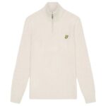 Lyle & Scott Shaker Stitch Quarter Zip Sweater Beige