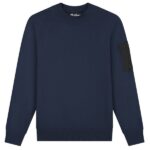 Malelions Knitted Pocket Sweater Navy