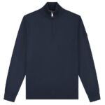 Malelions Knitted Quarter Zip Sweater Navy