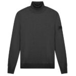 Malelions Knitted Turtleneck Sweater Antraciet