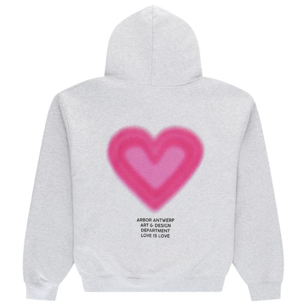Arbor Antwerp Pink Gradient Heart Hoodie Grijs