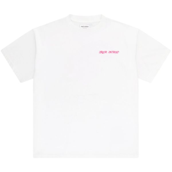 Arbor Antwerp Pink Gradient Heart T-shirt Wit