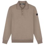 Malelions Knitted Longsleeve Polo Bruin