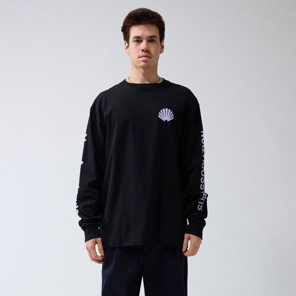 New Amsterdam Surf Association Logo Longsleeve T-shirt Zwart/Paars