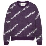 New Amsterdam Surf Association Name Knit AOP Sweater Paars
