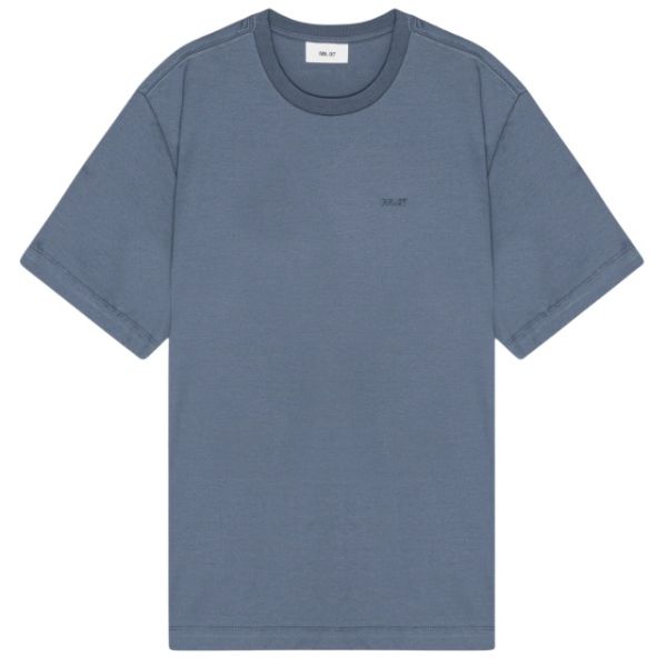 NN.07 Nat Logo T-shirt Blauw