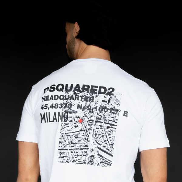 Dsquared2 Ceresio Map T-shirt Wit