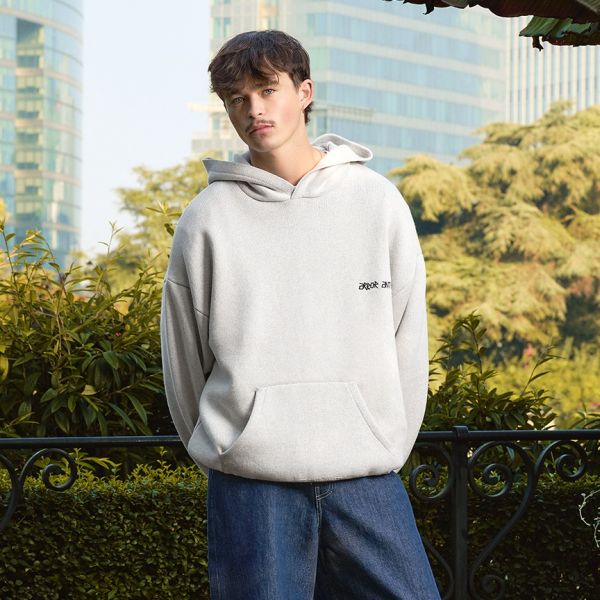 Arbor Antwerp Red Cherries Knitted Hoodie Grijs