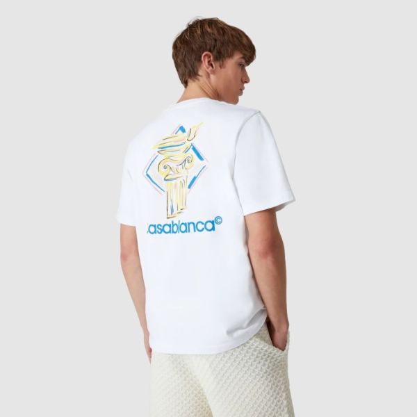 Casablanca Diamond Column T-shirt Wit
