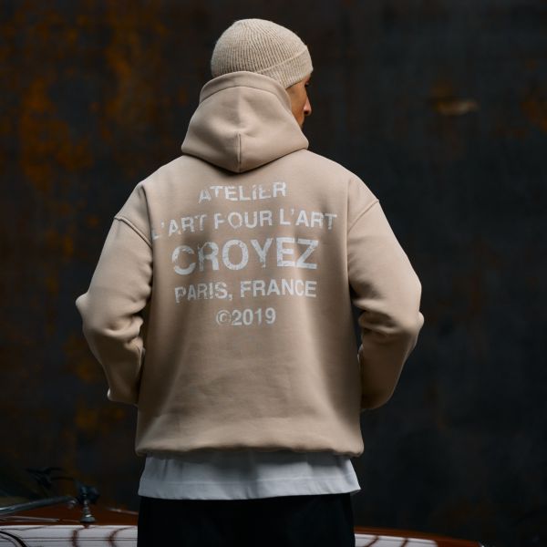 Croyez Gallery Grunge Hoodie Beige