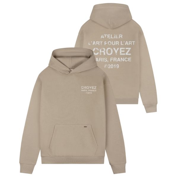Croyez Gallery Grunge Hoodie Beige