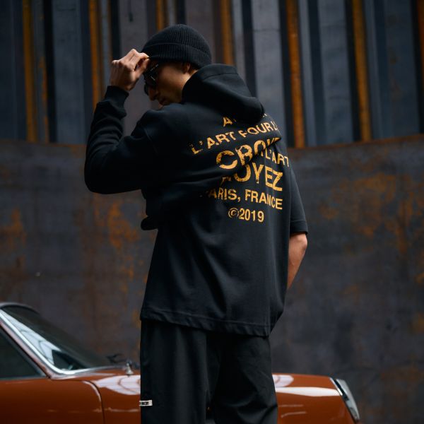 Croyez Gallery Grunge Hoodie Zwart
