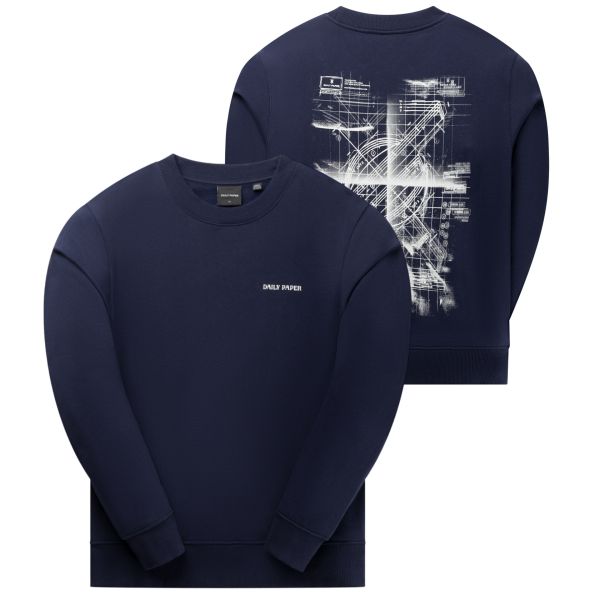 Daily Paper Craft Sweater Donker Blauw