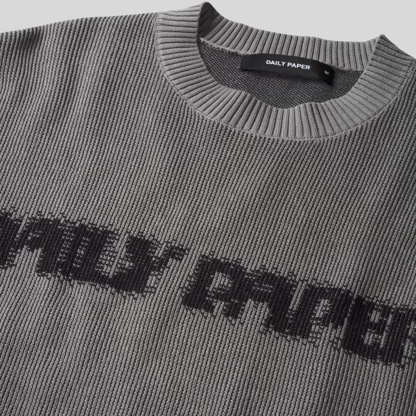 Daily Paper Logo Knit Sweater Grijs