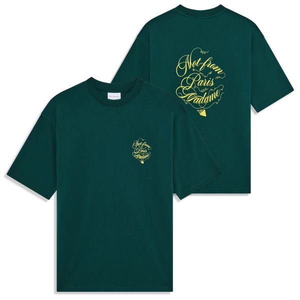 Drôle De Monsieur Slogan Vignes T-shirt Donker Groen