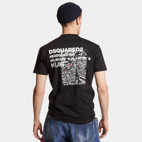 Dsquared2 Ceresio Map T-shirt Zwart