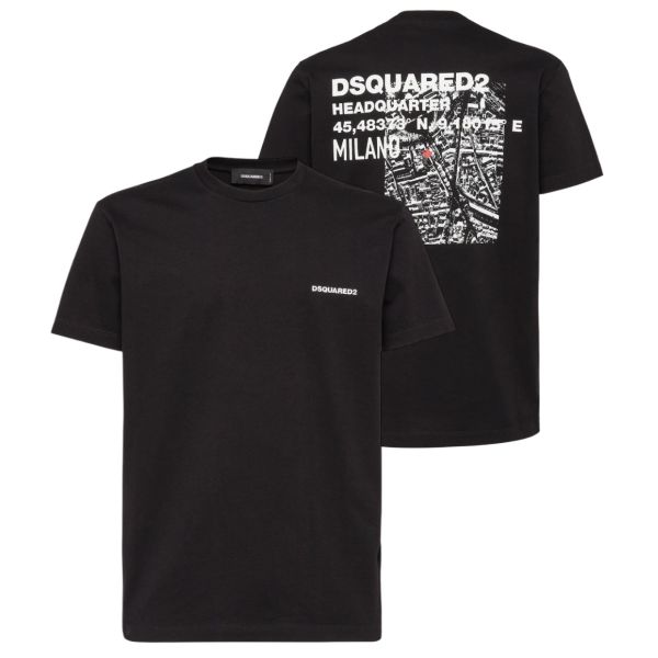 Dsquared2 Ceresio Map T-shirt Zwart