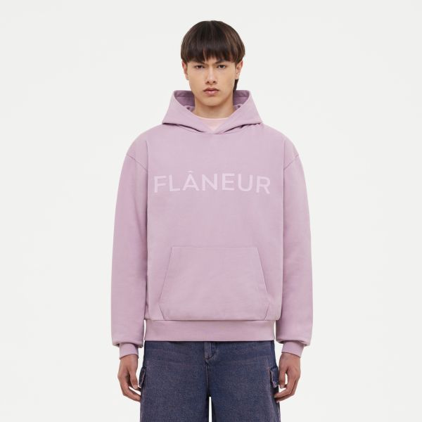 Flâneur Tonal Logo Hoodie Roze