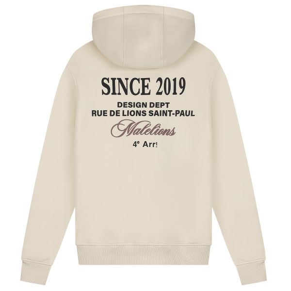 Malelions Design Hoodie Beige