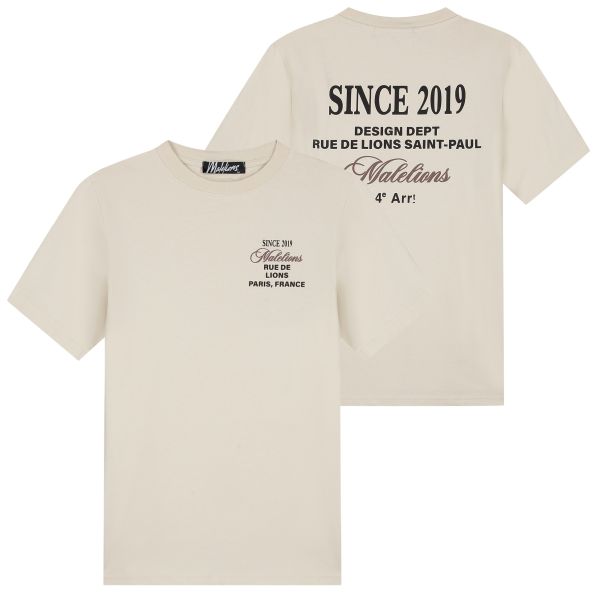 Malelions Design T-shirt Beige