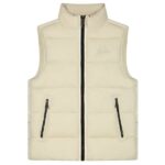 Malelions Matt Crinkle Padded Bodywarmer Beige
