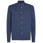 Tommy Hilfiger Brushed Linnen Solid Overhemd Navy
