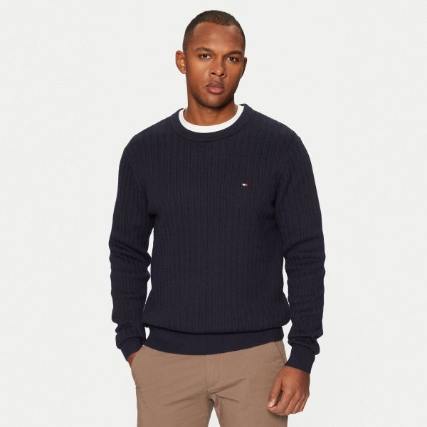 Tommy Hilfiger Herringbone Structure Sweater Navy
