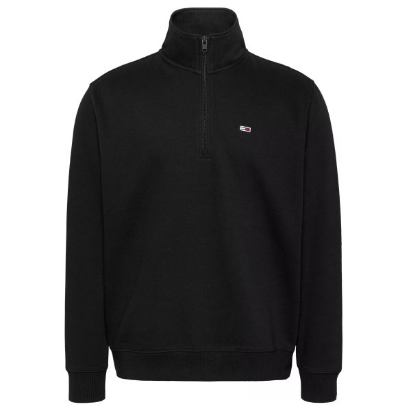 Tommy Jeans Regular Fleece Quarter Zip Sweater Zwart