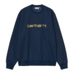 Carhartt WIP Logo Sweater Donker Blauw
