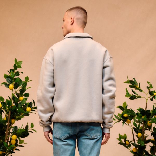 Croyez Fraternité Half Zip Sweater Grijs