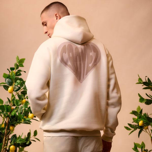 Croyez Puffed Heart Hoodie Off White