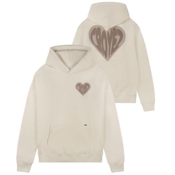 Croyez Puffed Heart Hoodie Off White
