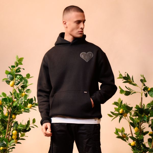 Croyez Puffed Heart Hoodie Zwart