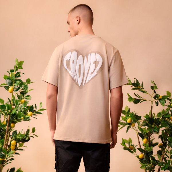 Croyez Puffed Heart T-shirt Beige