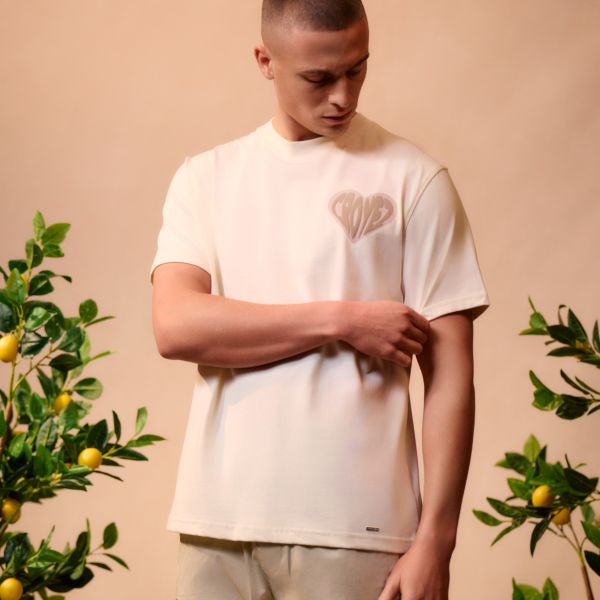 Croyez Puffed Heart T-shirt Off White/Beige