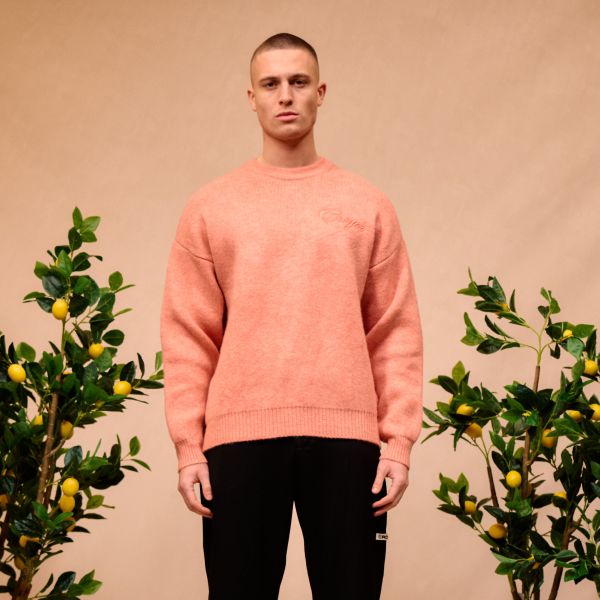 Croyez Script Knit Sweater Coral