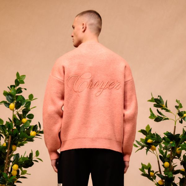 Croyez Script Knit Sweater Coral