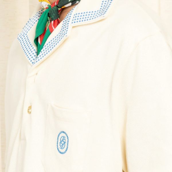 Drôle De Monsieur Pique Damier Polo Off White
