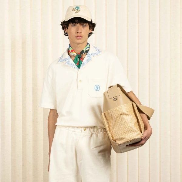Drôle De Monsieur Pique Damier Polo Off White