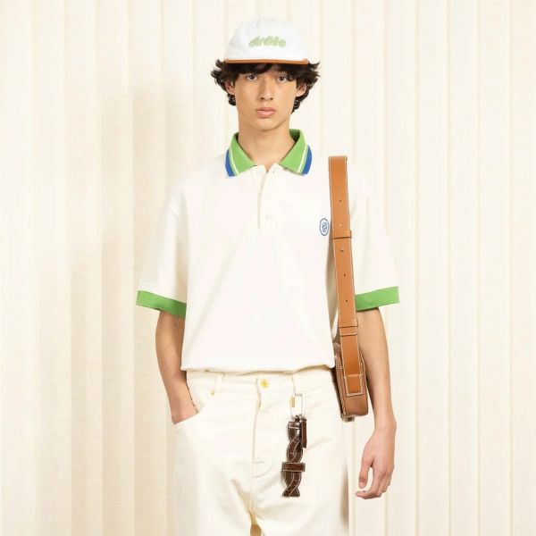 Drôle De Monsieur Pique Tresse Polo Off White