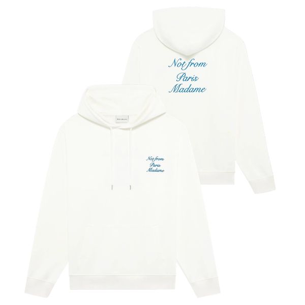 Drôle De Monsieur Slogan Cursive Hoodie Off White