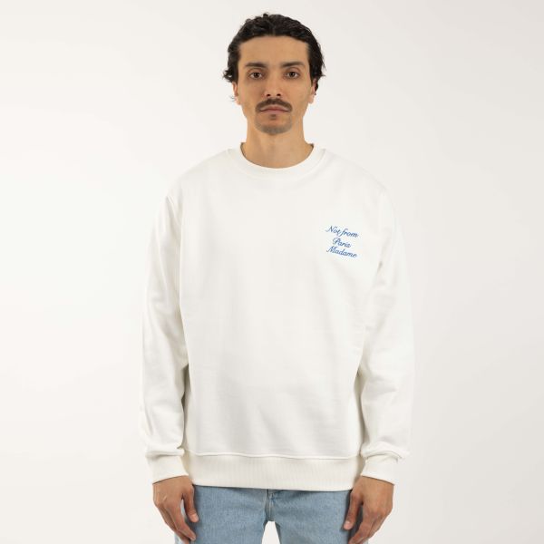 Drôle De Monsieur Slogan Cursive Sweater Off White