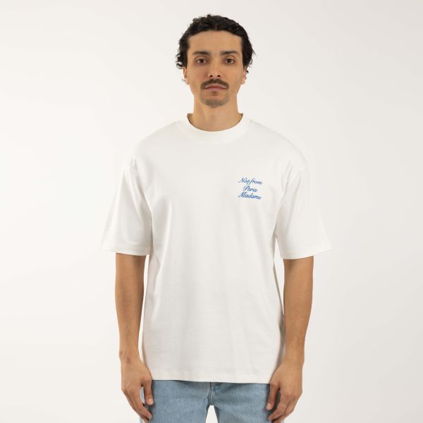 Drôle De Monsieur Slogan Cursive T-shirt Off White