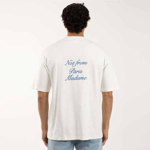 Drôle De Monsieur Slogan Cursive T-shirt Off White
