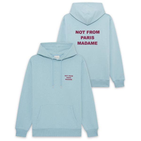Drôle De Monsieur Slogan Hoodie Licht Blauw