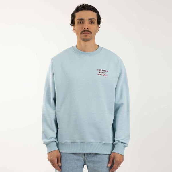 Drôle De Monsieur Slogan Sweater Licht Blauw