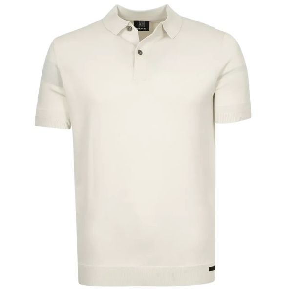 Genti Slim Button Polo Off White