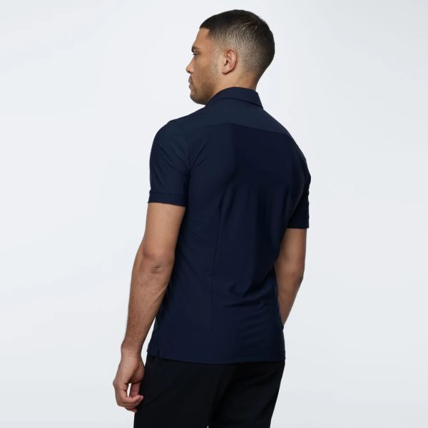 Genti Smoky Skin Fit Polo Navy