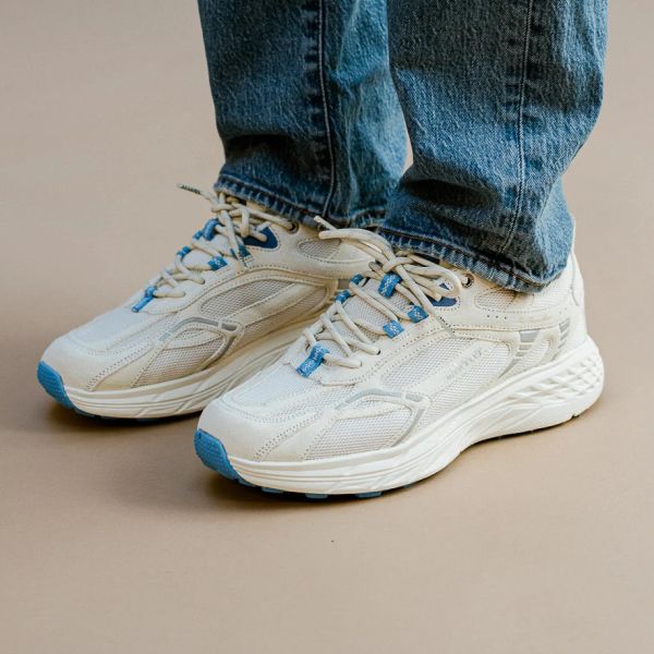 Mercer Amsterdam The Re-Run MAX Suede Sneaker Wit/Blauw