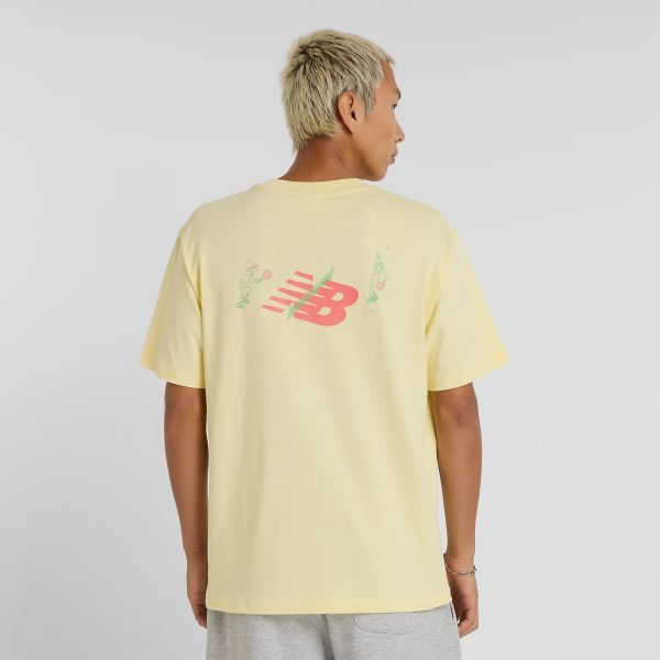 New Balance Athletics Tennis Cartoon T-shirt Geel